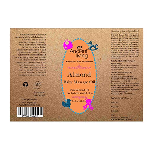 Ancient Living Almond baby massage oil 200ml - Image 2