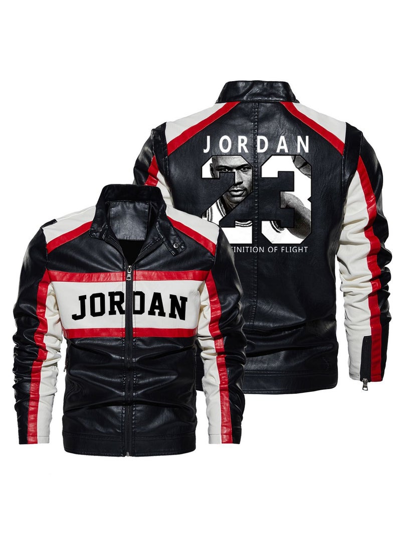 2023 New Biker Style Leather Jacket No.23 Fan Theme Red  - Image 3