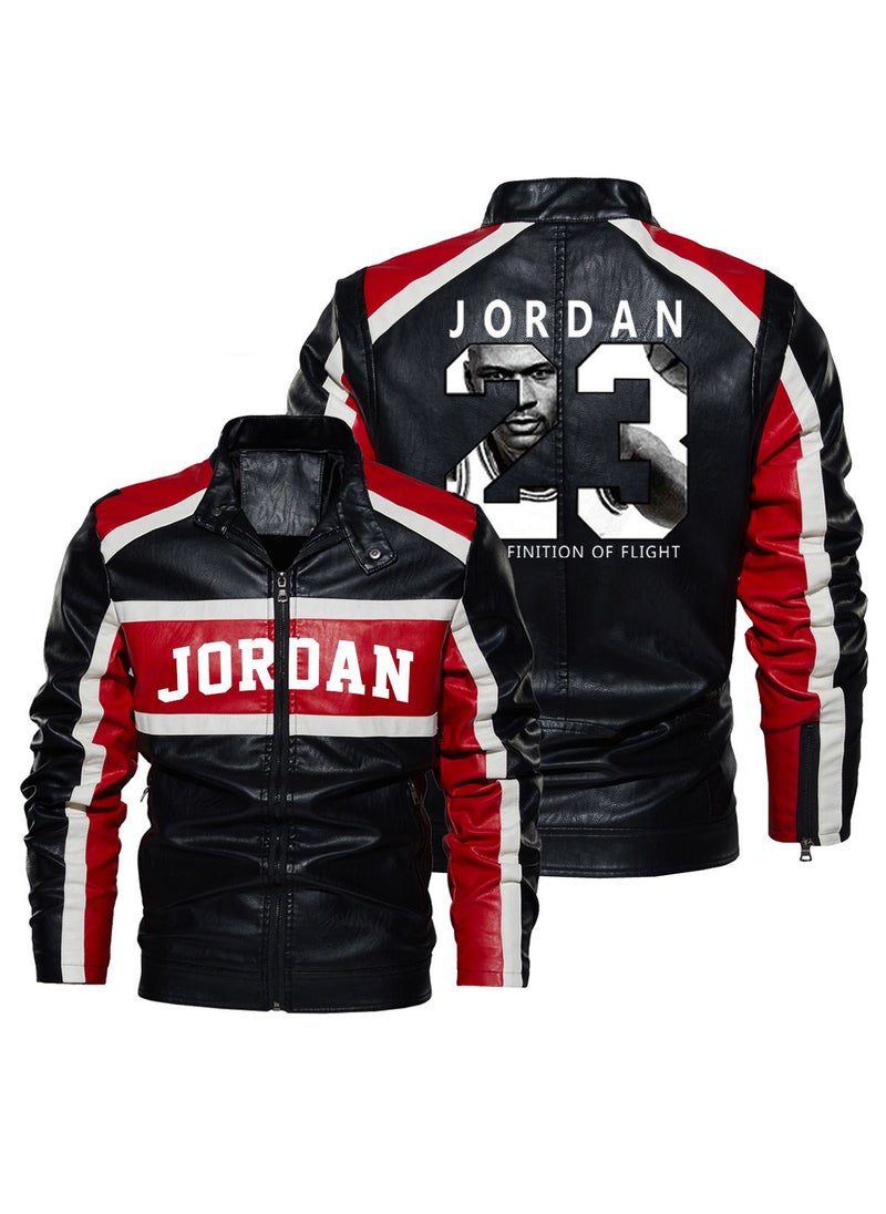 2023 New Biker Style Leather Jacket No.23 Fan Theme Red  - Image 4
