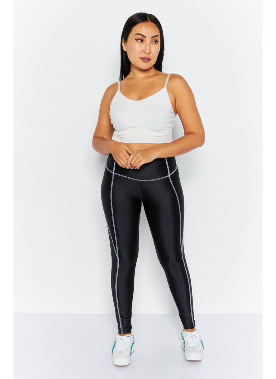 Reebok Women Tight Fit Pull-on Training Leggings, Black  - Image 2