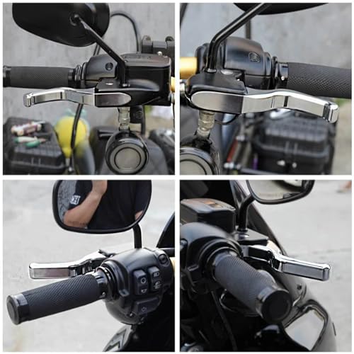 FVMOTO 3 Finger 59 CNC Shorty Hand Control Lever Kit Brake Clutch Levers Fit for Harley Touring Electra Glide Highway King Ultra Limited 20082013 20212024Chrome - Image 3