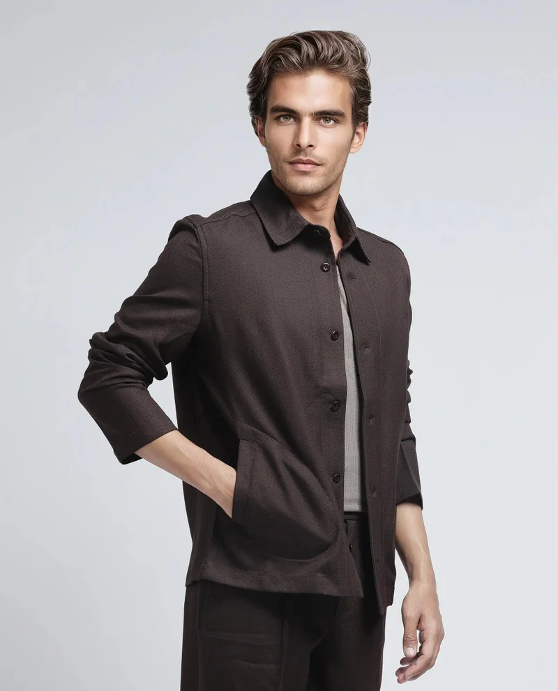 Rare Rabbit Men's Relaxed Fit Plain Jacket