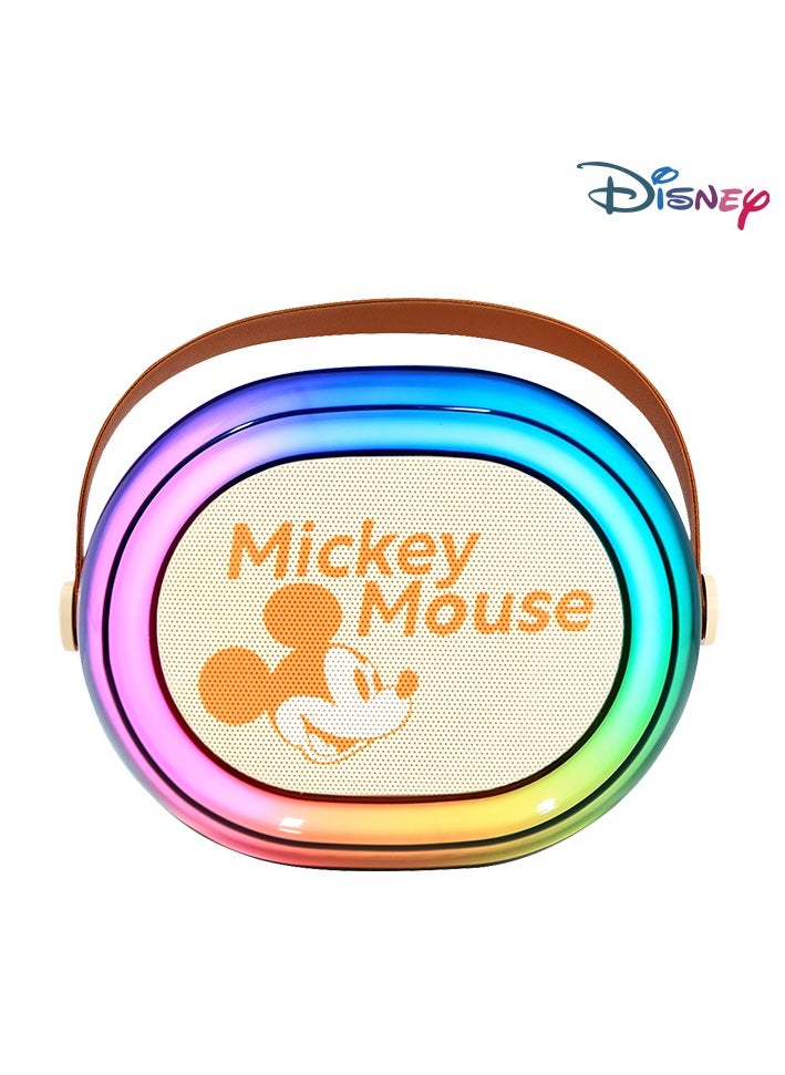 Disney - Mickey Mouse Portable Mini Karaoke all-in-one Machine Bluetooth Speaker with KTV level sound effect system with 2 Wireless Microphones RGB LED Lights Birthday Gifts Karaoke Microphone for Party - Image 1