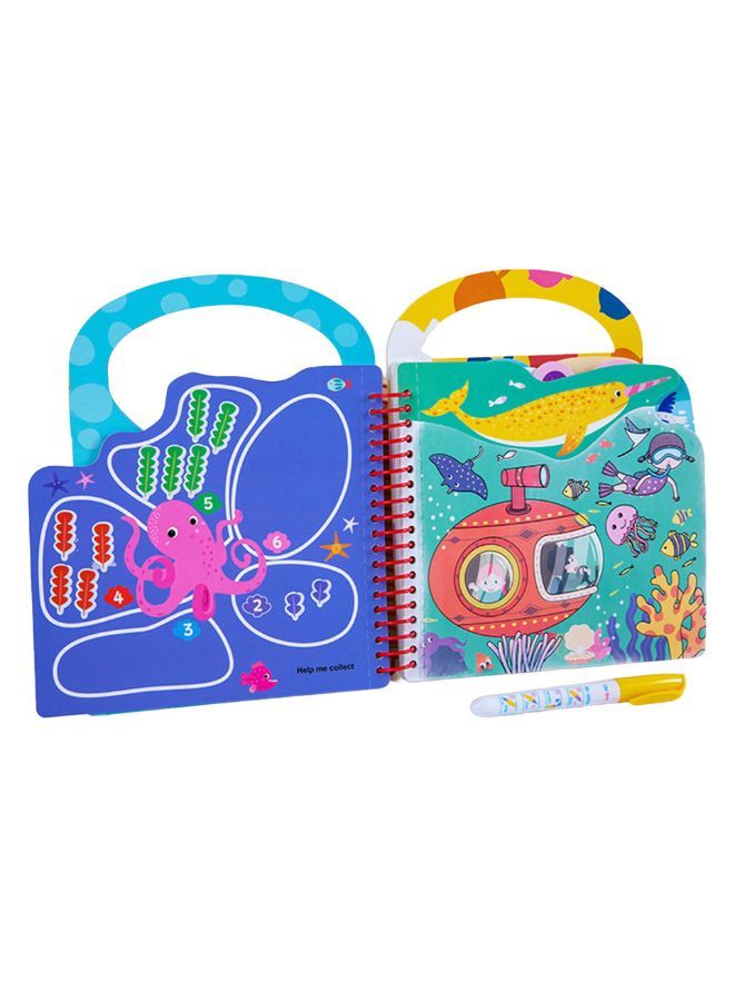 Water Drawing Kids Magic Color Books, with Pen Learning Playing Toys Presents Reusable Drawing Book, Kids Gift Kindergarden for Home and Kindergarden, Blue - Image 1