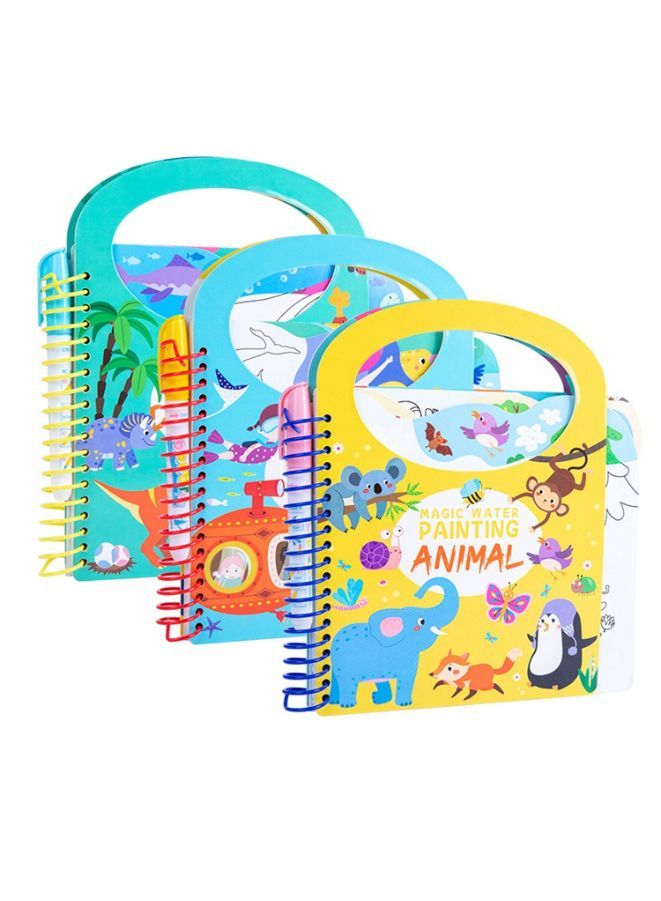 Water Drawing Kids Magic Color Books, with Pen Learning Playing Toys Presents Reusable Drawing Book, Kids Gift Kindergarden for Home and Kindergarden, Blue - Image 3