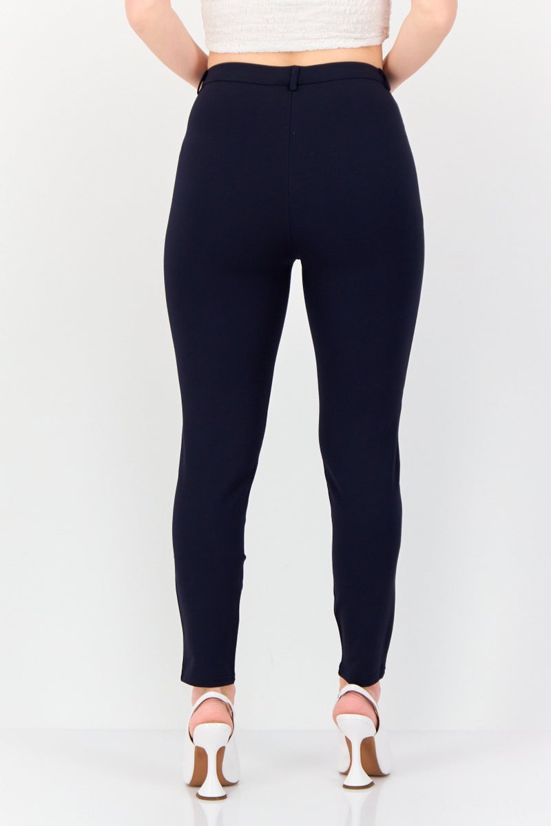 ONLY Women Solid Skinny Pants, Navy  - Image 2