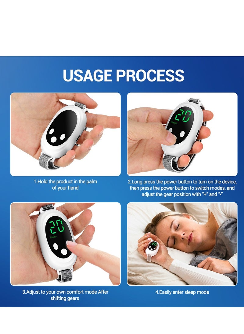 Microcurrent Multi-level Adjustable USB Charging Sleep Aid Device with Hand Strap Fixation and Skin-friendly Fabric - Image 2