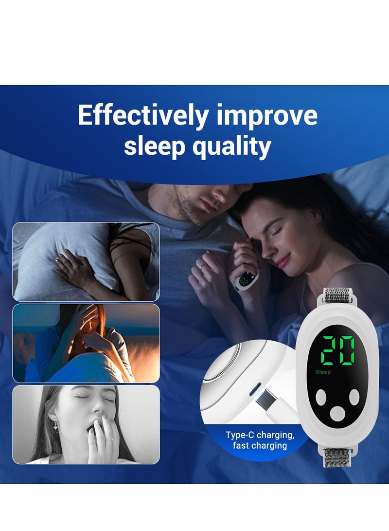 Microcurrent Multi-level Adjustable USB Charging Sleep Aid Device with Hand Strap Fixation and Skin-friendly Fabric - Image 3
