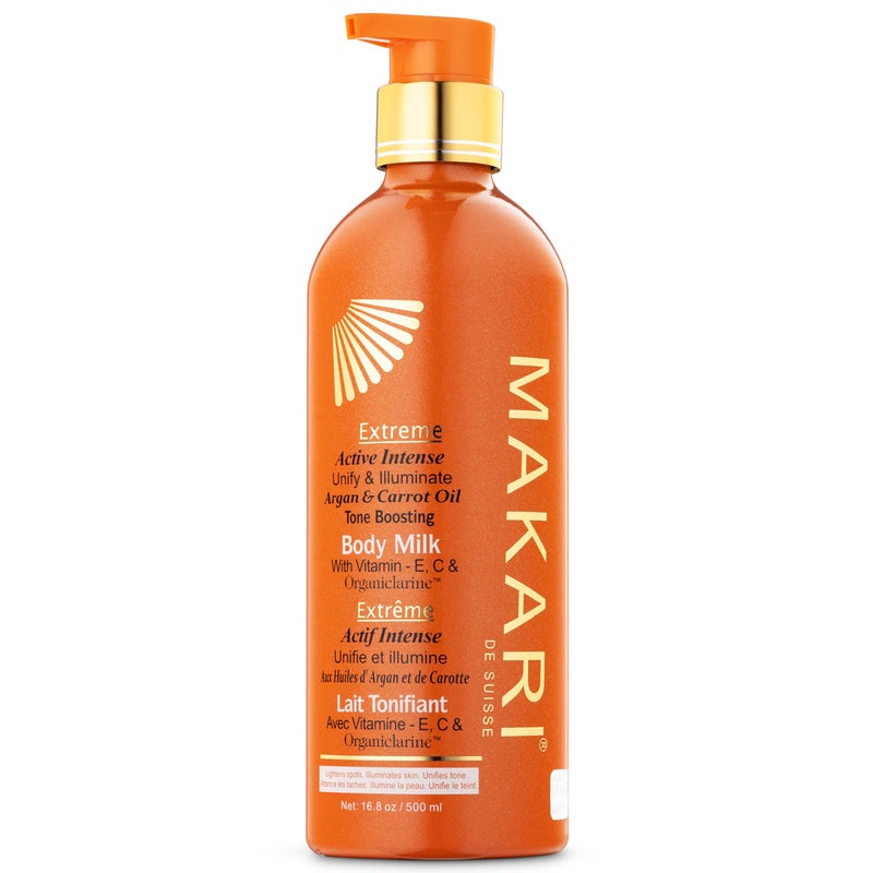 MAKARI Extreme Active Intense Carrot & Argan Oil Body Milk (16.8 oz) | Helps Unify and Illuminate | Tone-Enhancing Body Lotion with Vitamins E & C | Supports a More Even-Looking Complexion - Image 1