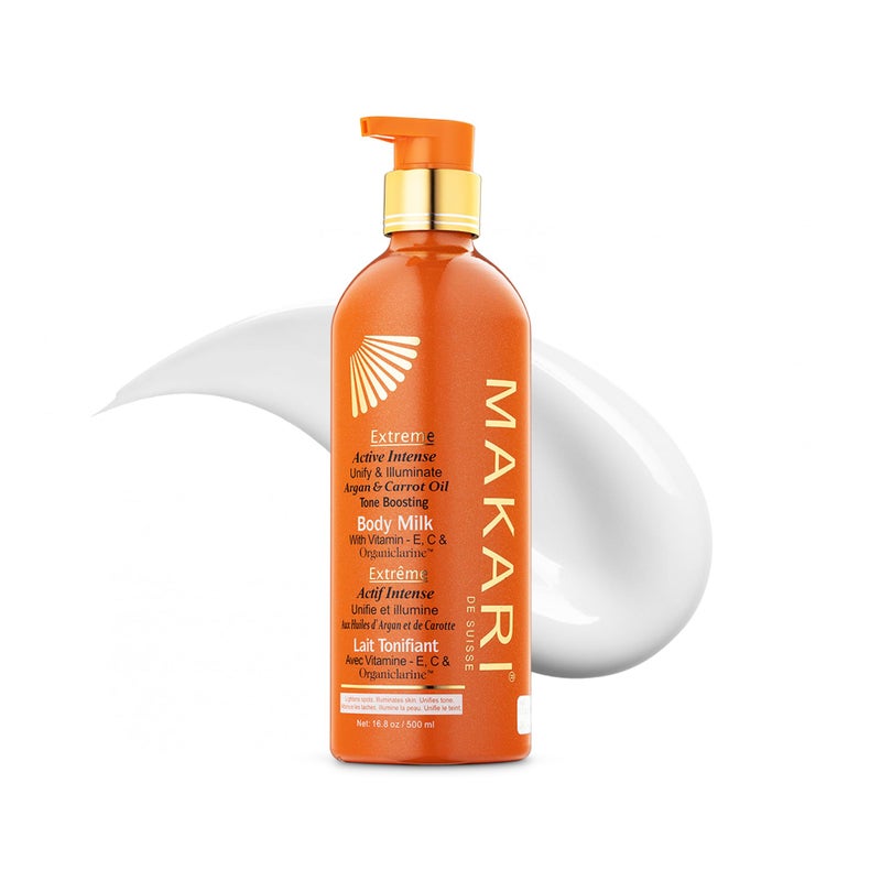 MAKARI Extreme Active Intense Carrot & Argan Oil Body Milk (16.8 oz) | Helps Unify and Illuminate | Tone-Enhancing Body Lotion with Vitamins E & C | Supports a More Even-Looking Complexion - Image 1