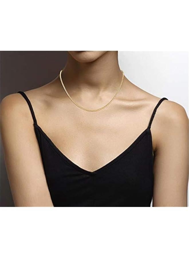 Arabest Solid 925 Sterling Silver, 18Kt Gold Plated Italian 2.5mm Franco Square Box Link Chain Necklace for Men, Made in Italy - Image 3