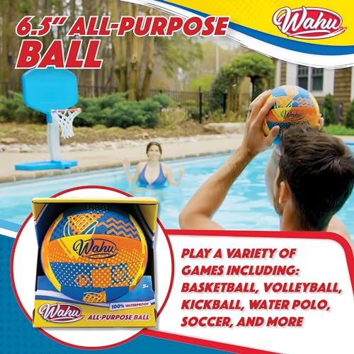 Wahu 100% Waterproof All-Purpose Mini Pool Ball for Beach, Soccer, and More, 6.5" Round Water Ball for Beach and Pool Sports Games, Blue - Image 3
