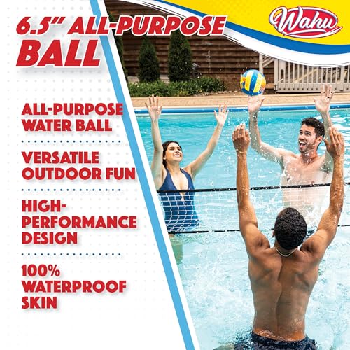 Wahu 100% Waterproof All-Purpose Mini Pool Ball for Beach, Soccer, and More, 6.5" Round Water Ball for Beach and Pool Sports Games, Blue - Image 2