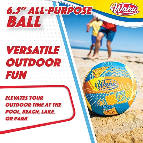Wahu 100% Waterproof All-Purpose Mini Pool Ball for Beach, Soccer, and More, 6.5" Round Water Ball for Beach and Pool Sports Games, Blue - Image 4