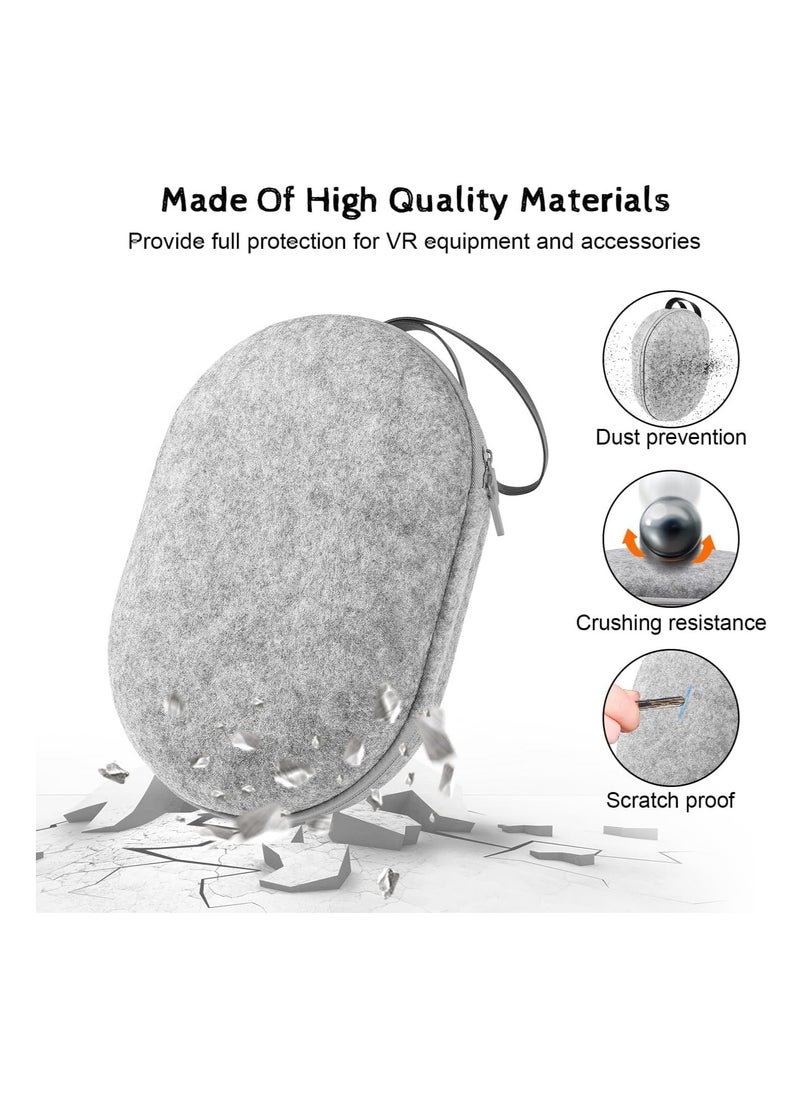 XICEN Carrying Case for Meta Quest 3 Handle Bag for Oculus Quest 3 Head Strap Touch Controller, Waterproof Portable Protection - Travel Pack Fit for Men Women (Grey Version 3)  - Image 4