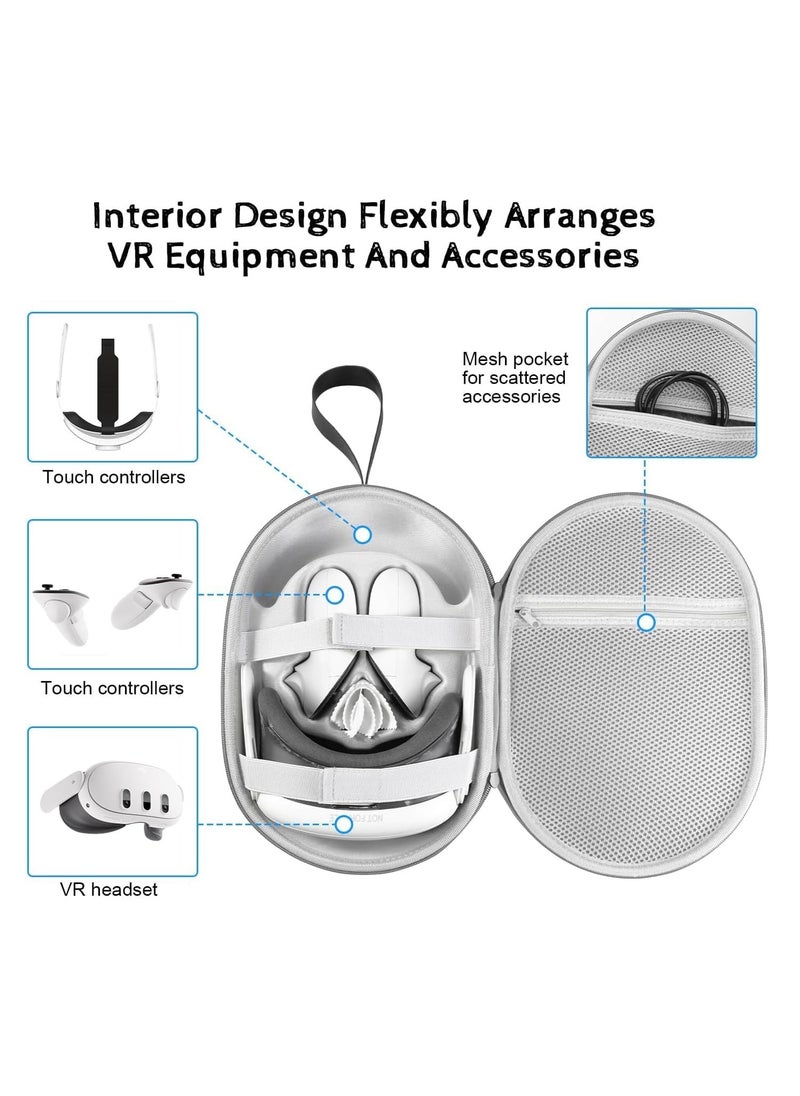 XICEN Carrying Case for Meta Quest 3 Handle Bag for Oculus Quest 3 Head Strap Touch Controller, Waterproof Portable Protection - Travel Pack Fit for Men Women (Grey Version 3)  - Image 2