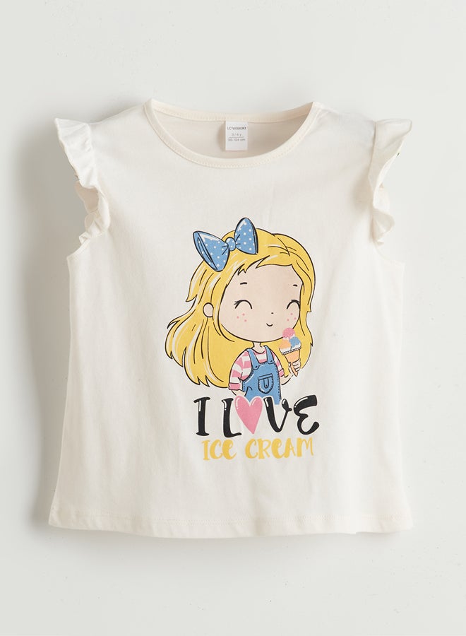 LC WAIKIKI Baby Girls' Crew Neck Printed Top and Shorts 2-Piece Summer  Set - Image 2