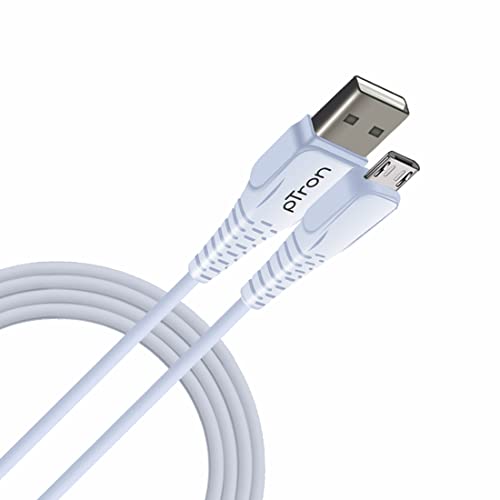 pTron USB-A to Micro USB 2.4A Fast Charging Cable compatible with Android Phones/Tablets, 480mbps Data Transfer Speed, Made in India, Solero M241 Tangle-free USB Cable (Round, 1M, White) - Image 1
