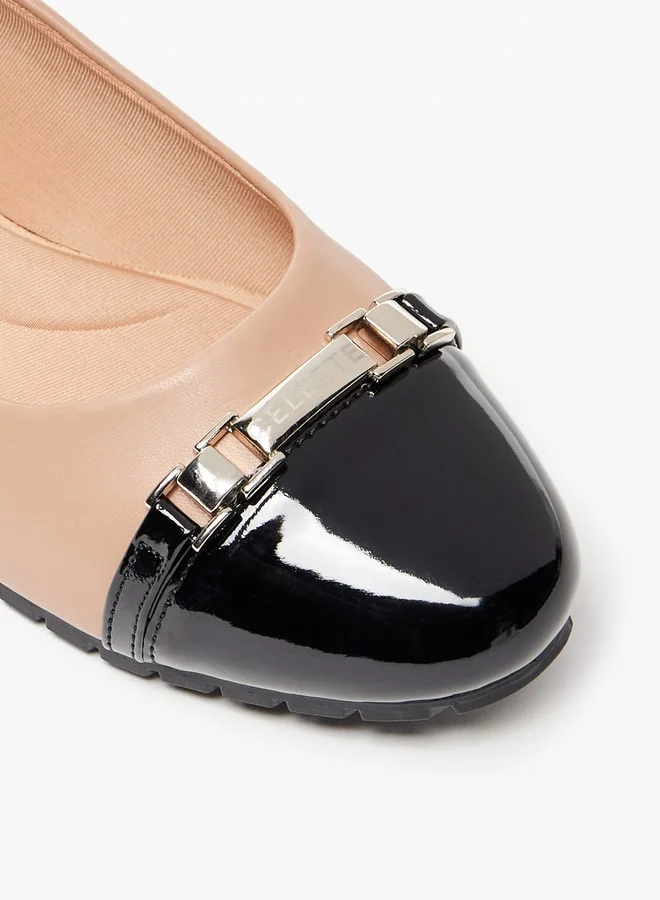 Celeste Women's Panelled Slip-On Round Toe Ballerina Shoes