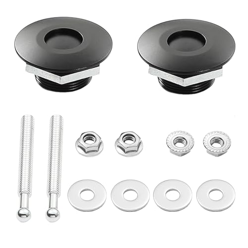 RVCAZON STETION Quick Release Latch License Plate Lock Clip 1.25" Diameter Aluminum Alloy Car Hood Pins Lock Clip Kit for Bumper Hood License Plate (2 Pack - Black) - Image 1