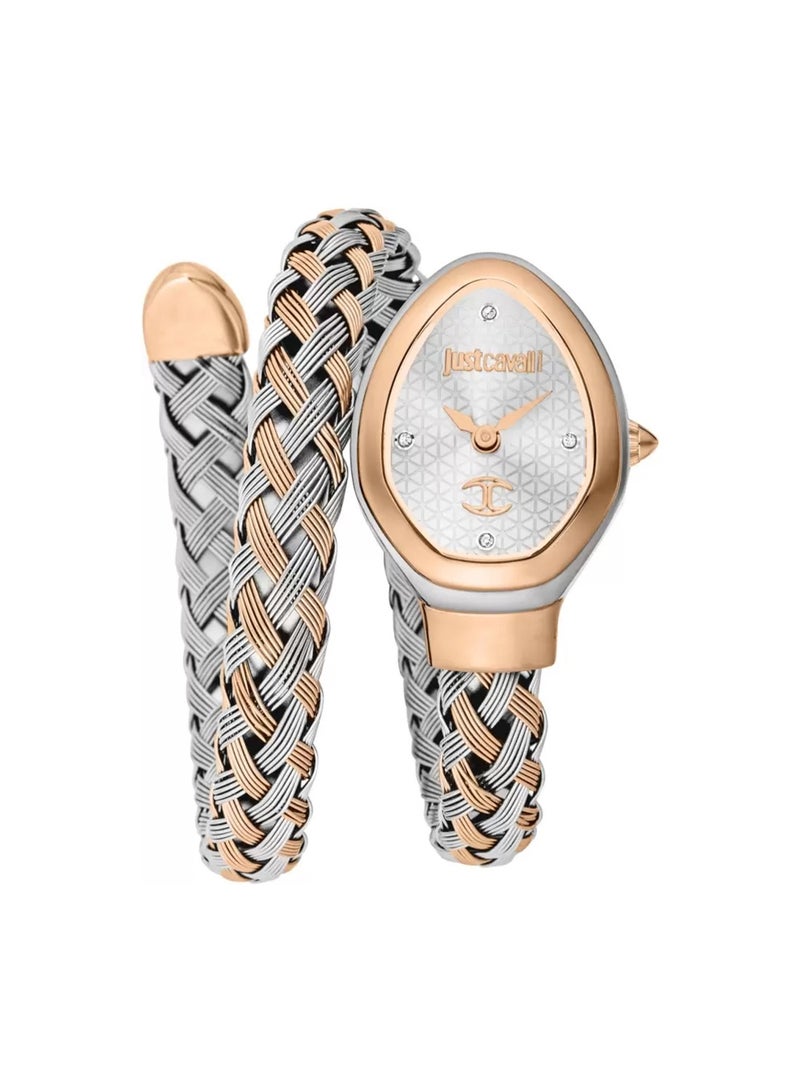 Just Cavalli Women’s Analog Quartz Silver & Rose Gold Stainless Steel Watch JC1L264M0075 - Image 1