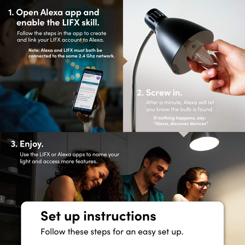 LIFX Candle White to Warm E12, 480 lumens, Wi-Fi Double-Diffuser Smart LED Light Bulb, Tunable White, Dimmable, No Bridge Required, Compatible with Alexa, Hey Google, Apple HomeKit. - Image 3