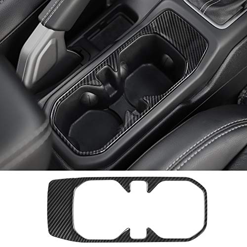 CheroCar Cup Holder Cover Frame Trim for Jeep wangler JL JLU 2018-2020, for Jeep Gladiator JT 2020 (Carbon Fiber) - Image 1