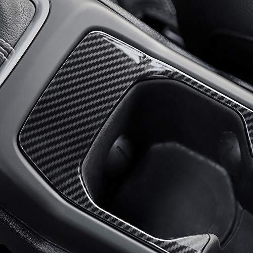 CheroCar Cup Holder Cover Frame Trim for Jeep wangler JL JLU 2018-2020, for Jeep Gladiator JT 2020 (Carbon Fiber) - Image 4