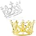 TCOTBE 2Piece Mini Baby Crowns Rhinestone Pearls Princess Round Crowns for Bridal Wedding Royal Themed Decor Birthday Party - Image 3