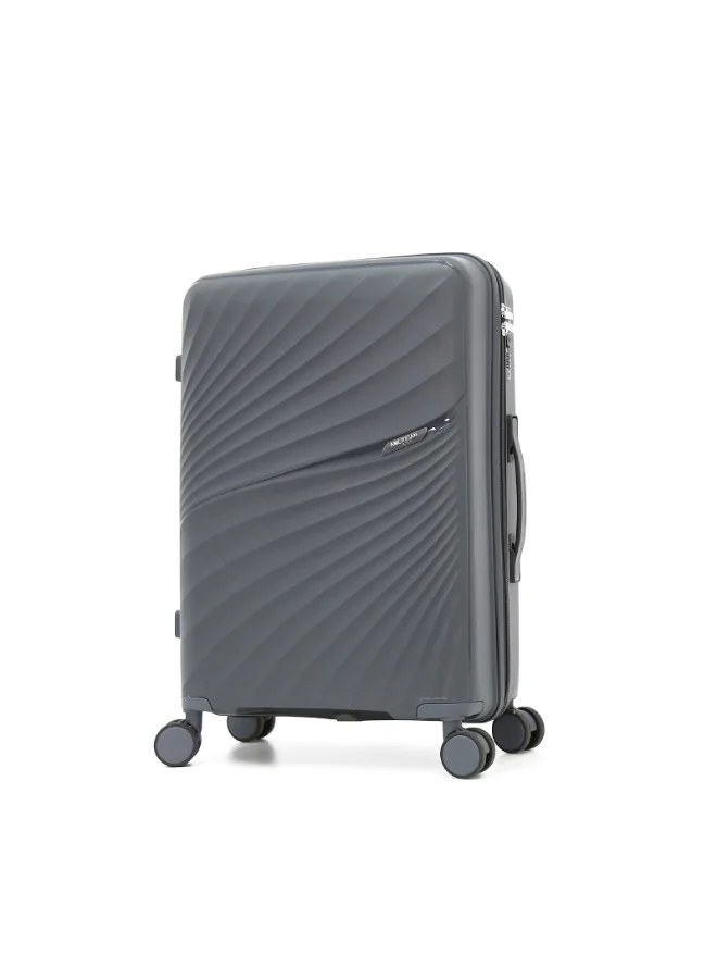 AMERICAN FLYER Unbreakable Hardshell PP Luggage Set with 8 Wheels Thick Shell Multi Layer PP 3 Piece Set,Grey (S-20",M-24",L-28")