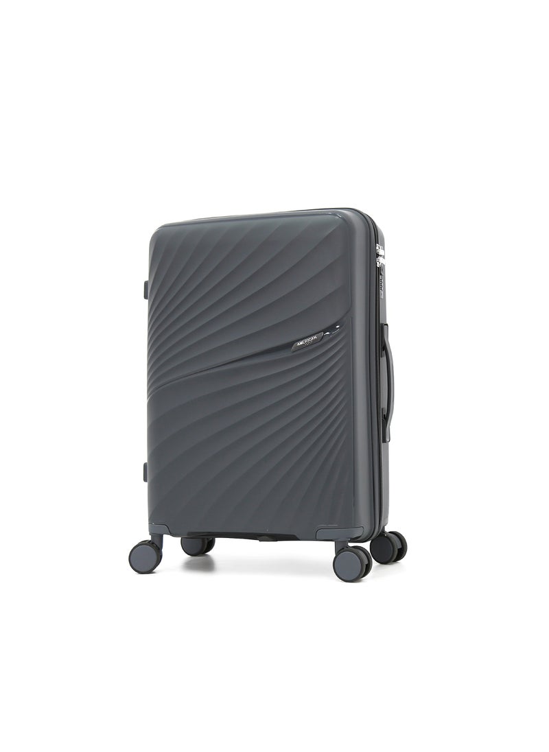 AMERICAN FLYER - Unbreakable Hardshell PP Luggage Set with 8 Wheels Thick Shell Multi Layer PP 3 Piece Set,Grey (S-20",M-24",L-28") - Image 1