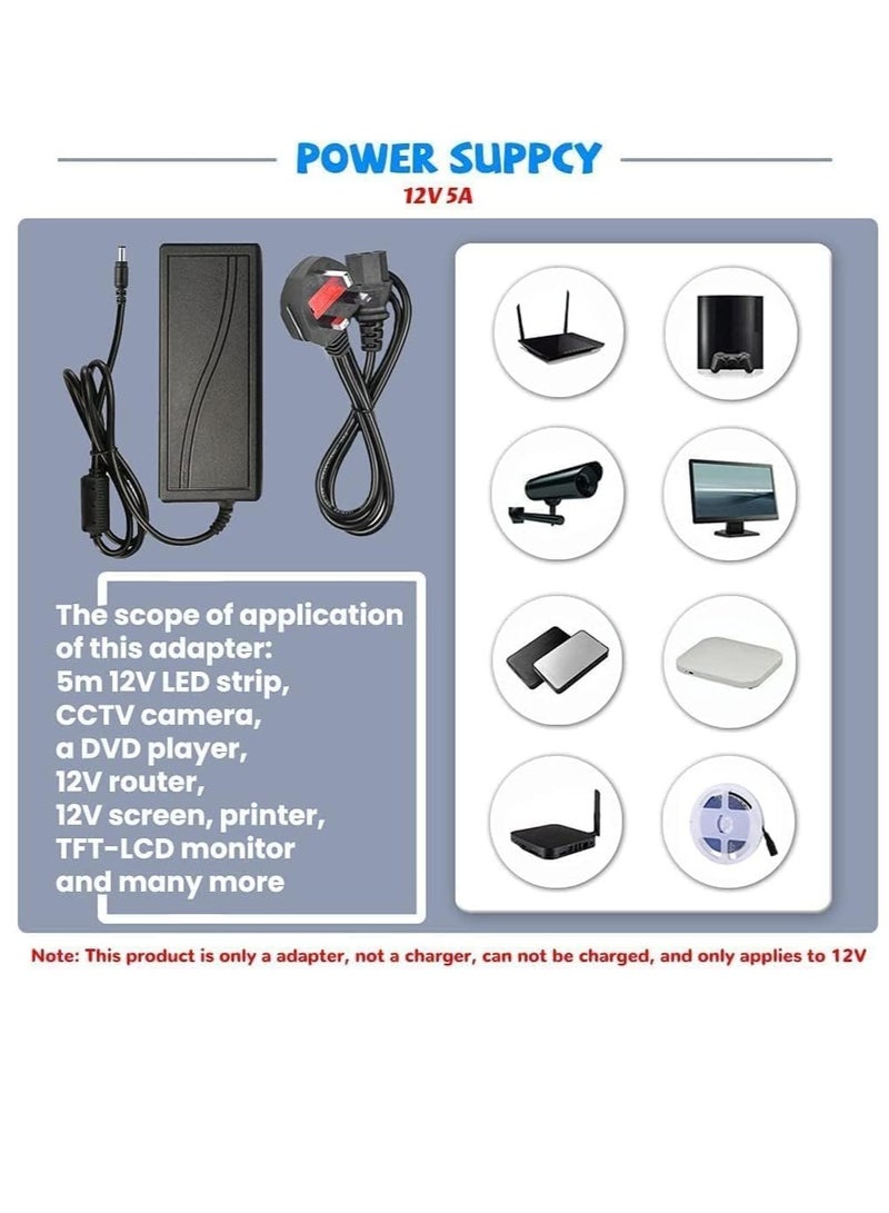 Lucky Sky 1PC 15V 3A Power Supply Adapter AC/DC Switching Power UK Plug for 3D Printer LED Driver CCTV Security System Computer Monitor and More. (15V 3A) - Image 4