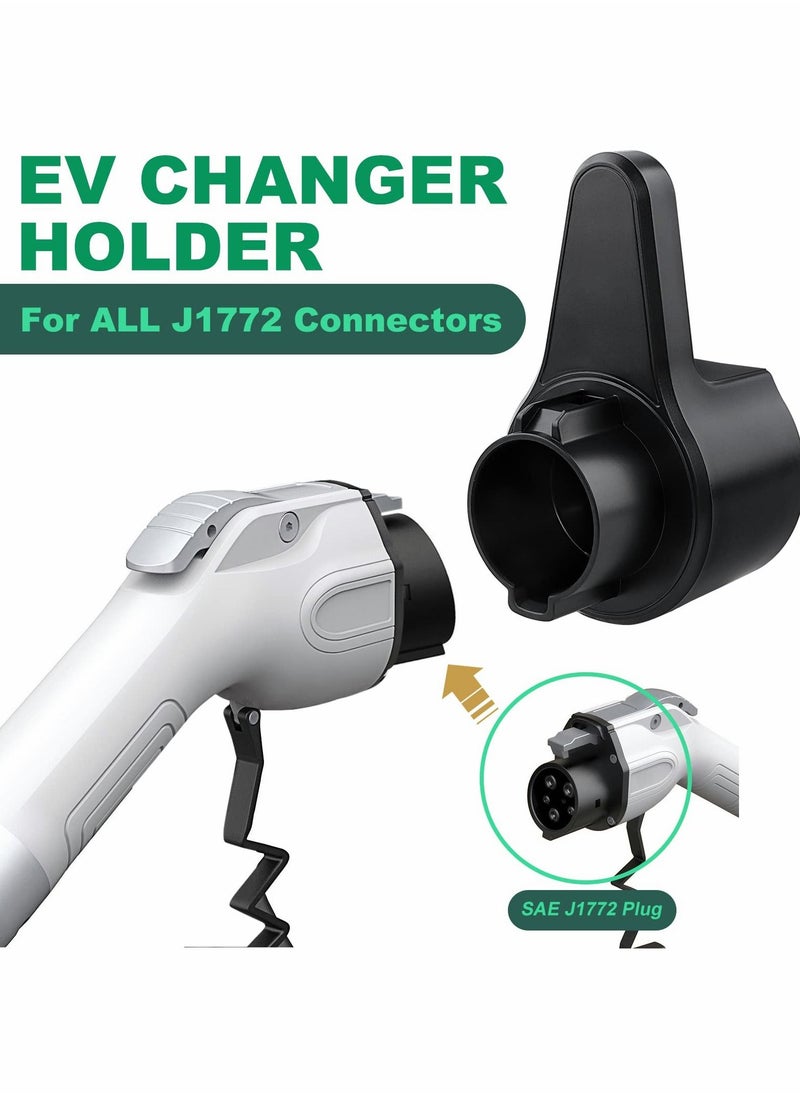 Excefore - EV Charger Holder, ABS Waterproof Wall-Mount Electric Vehicle Charging Nozzle Plug Holster & Cable Hook with Screws for All SAE J1772 Electric Cars Connector - Image 1