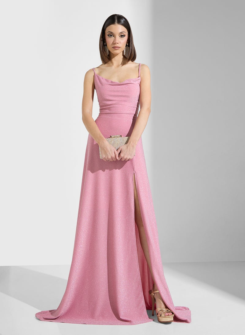 Ella Limited Edition Shimmer Dress Wih Back Tie Up Detail - Image 4