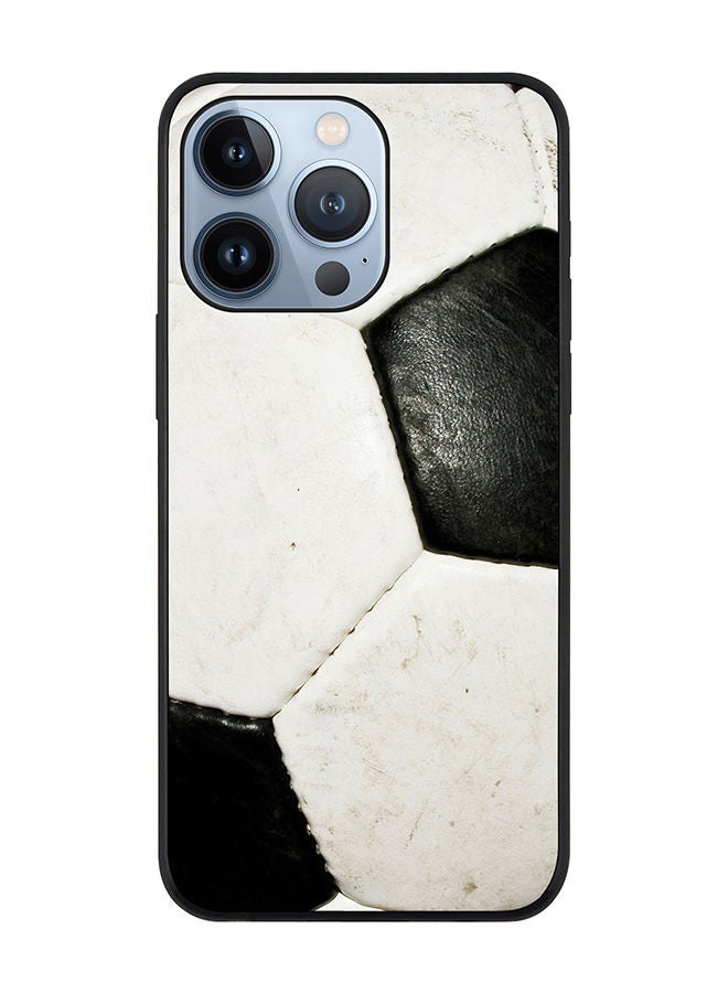 Stylizedd Rugged Black edge case for Apple iPhone 13 Pro Slim fit Soft Case Flexible Rubber Edges Anti Drop TPU Gel Thin Cover - Football (Soccer Ball) - Image 1