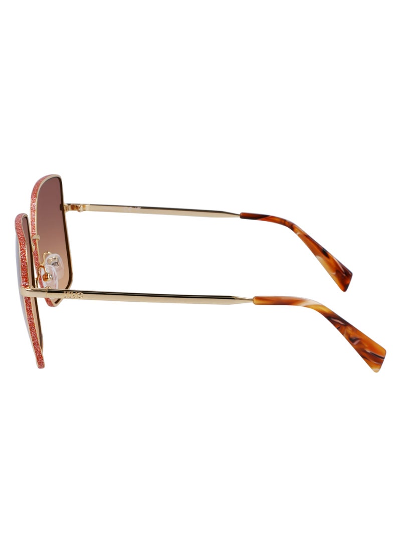 Liu Jo نظارات شمسية معدنية كاملة الإطار ليو جو LJ158S 5818 (731) ذهبية صفراء - Image 4