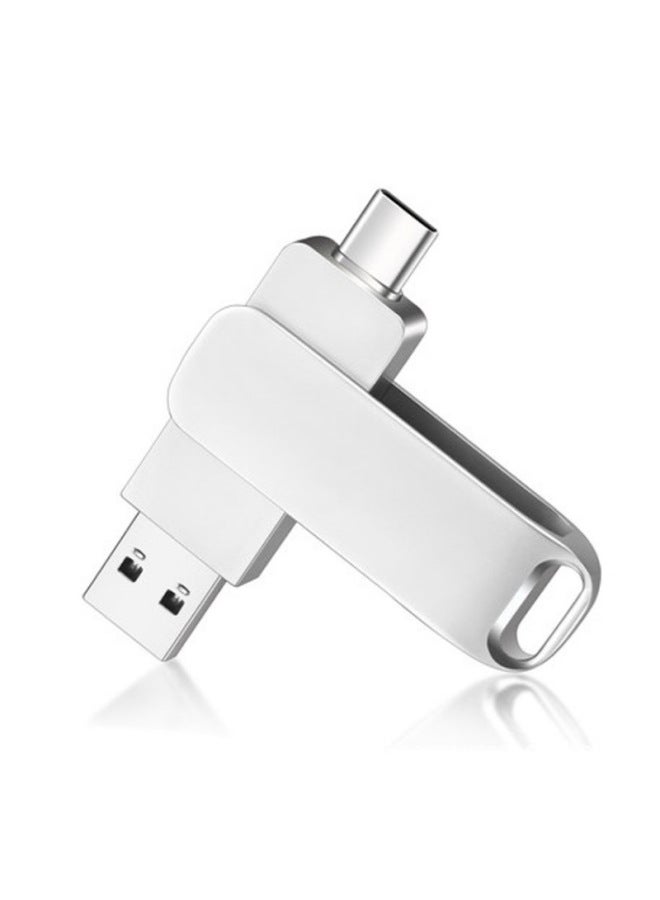 Mobile Phone USB Metal Rotating U Disk High Speed 128g Large Capacity U Disk 3.1Type-c Computer Dual-purpose U Disk-Color:USB3.1&Type-C-Capacity:64GB - Image 2