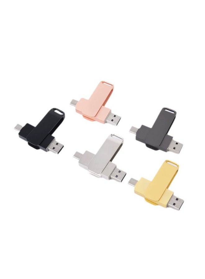 Mobile Phone USB Metal Rotating U Disk High Speed 128g Large Capacity U Disk 3.1Type-c Computer Dual-purpose U Disk-Color:USB3.1&Type-C-Capacity:64GB - Image 4