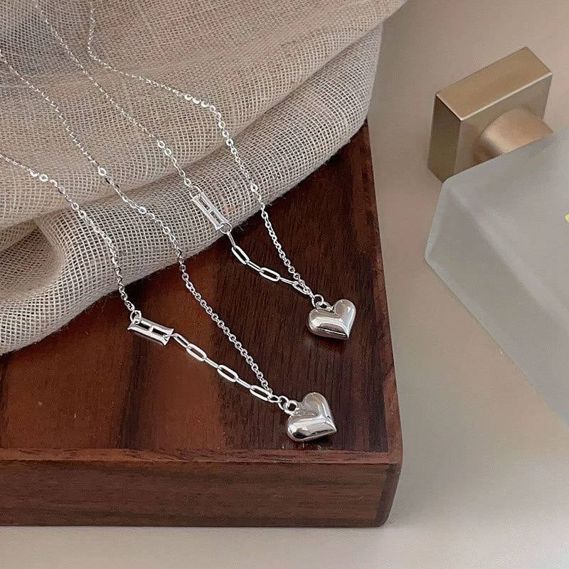 Silver Stainless Steel Heart Pendant Necklace - Image 2
