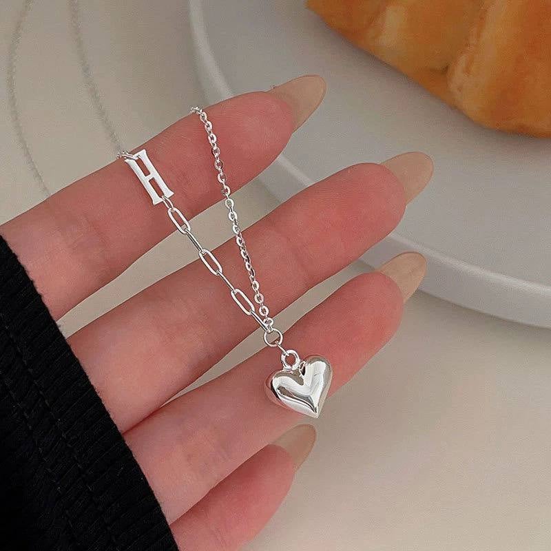 Silver Stainless Steel Heart Pendant Necklace - Image 4