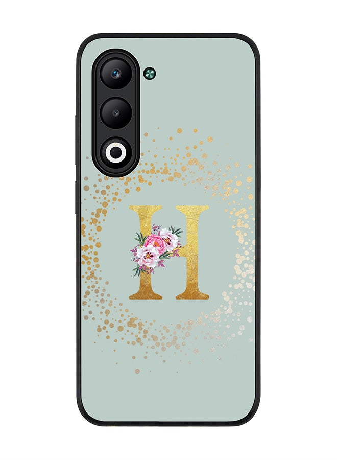 Stylizedd For Oppo A5 5G / A5 4G Case,Slim fit Camera Protection, Shockproof Thin Phone cover  - Custom Monogram Floral - H  (Light Grey )