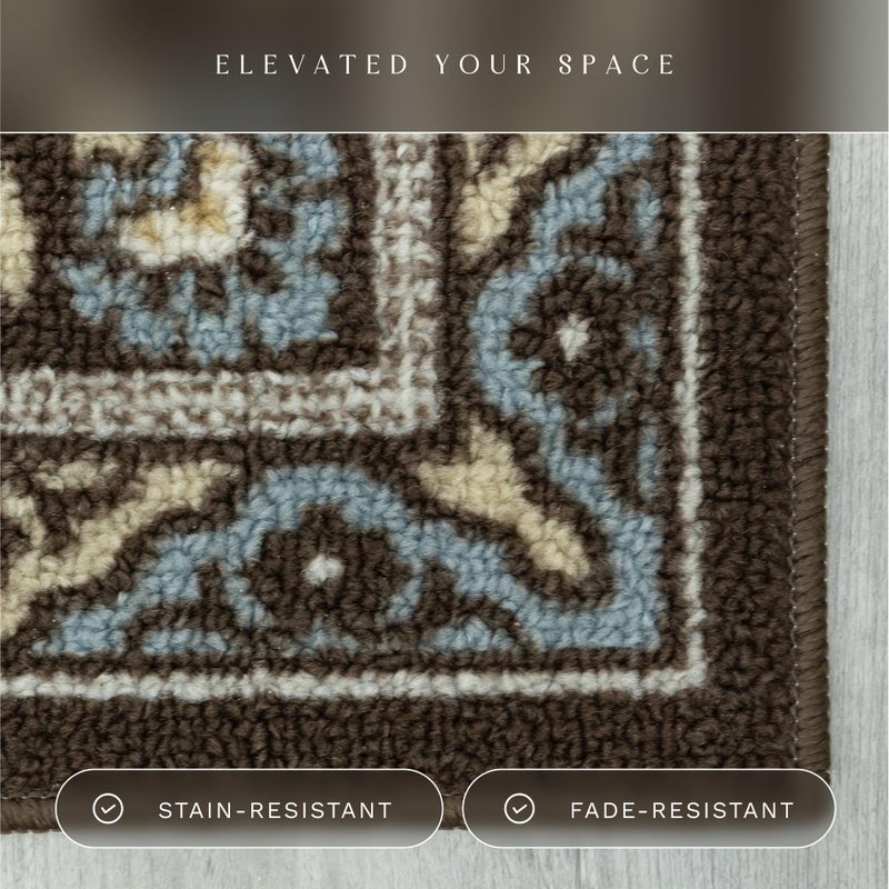 Maples Rugs Florence Runner Rug Non Slip Washable Hallway Entry Carpet [Made in USA], 2 x 6, Coffee Brown - Image 4