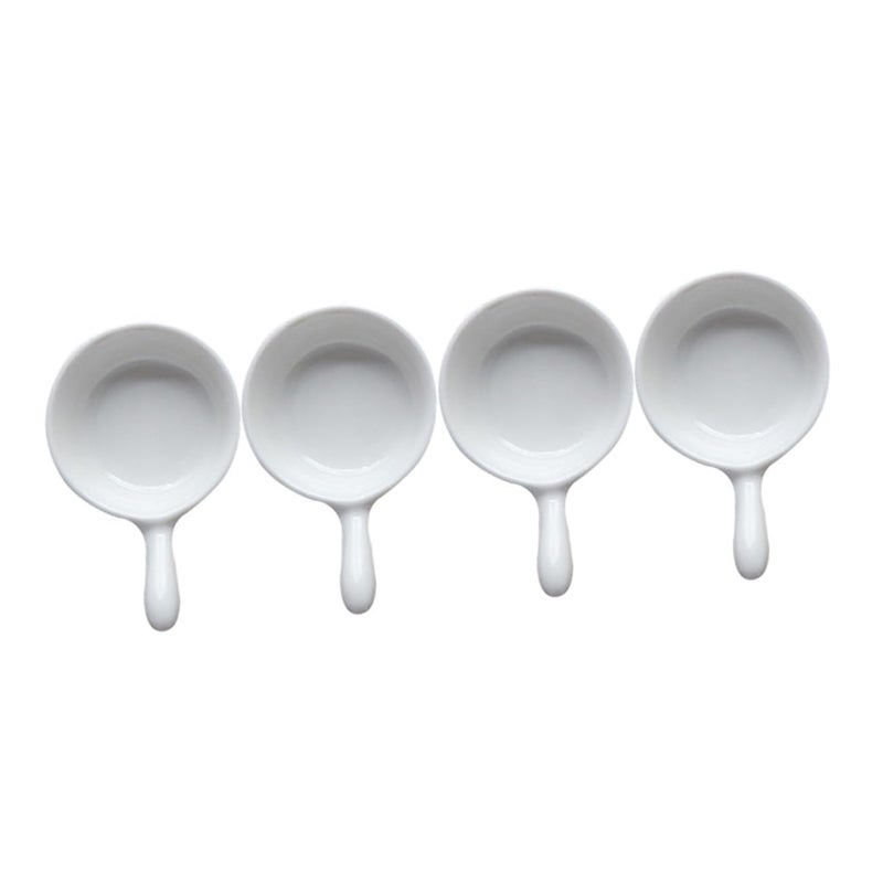 White Ceramic Sauce Dishes 4pcs Food Grade Dipping Cups For Appetizers Home Restaurant Use - Image 2