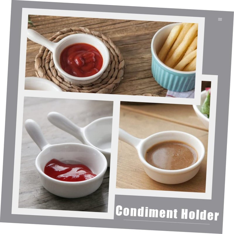 White Ceramic Sauce Dishes 4pcs Food Grade Dipping Cups For Appetizers Home Restaurant Use - Image 4
