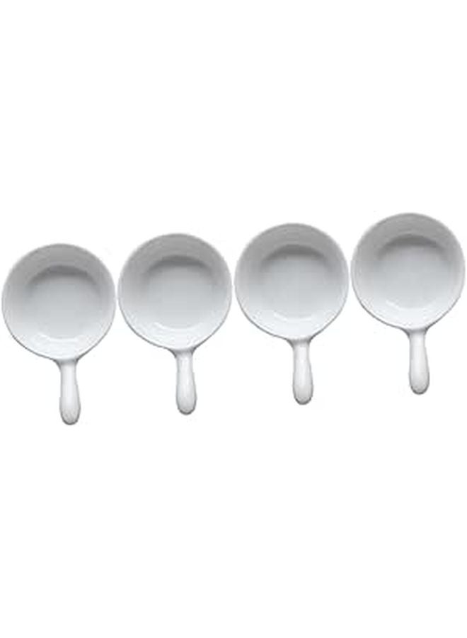 White Ceramic Sauce Dishes 4pcs Food Grade Dipping Cups For Appetizers Home Restaurant Use - Image 1