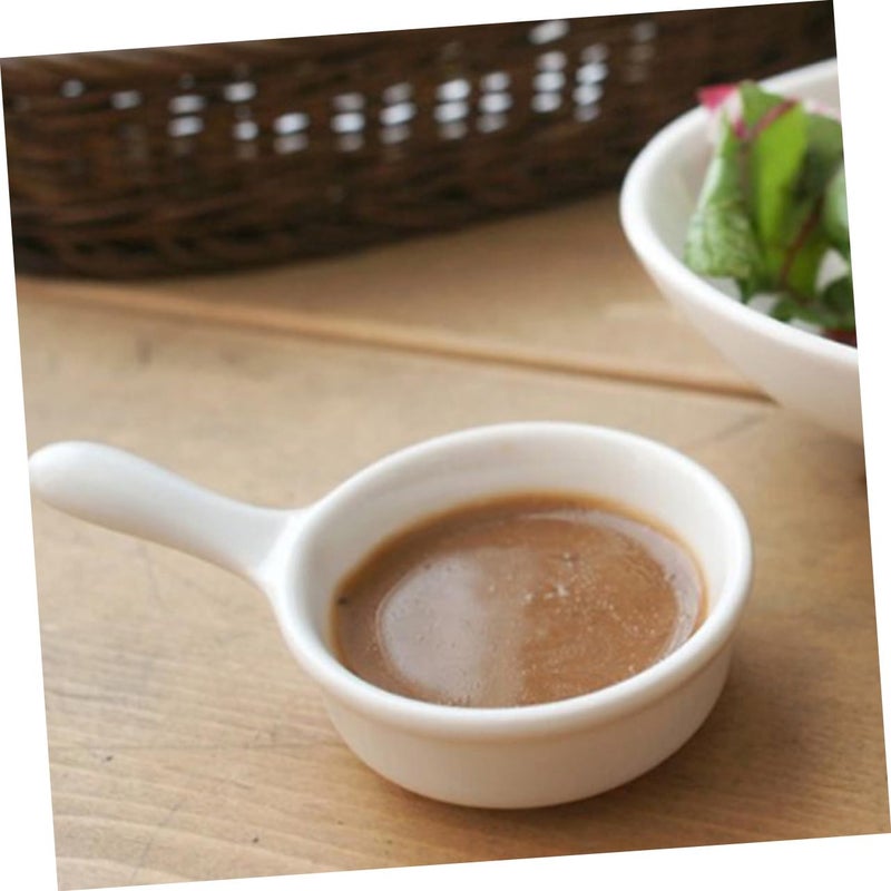 White Ceramic Sauce Dishes 4pcs Food Grade Dipping Cups For Appetizers Home Restaurant Use - Image 3