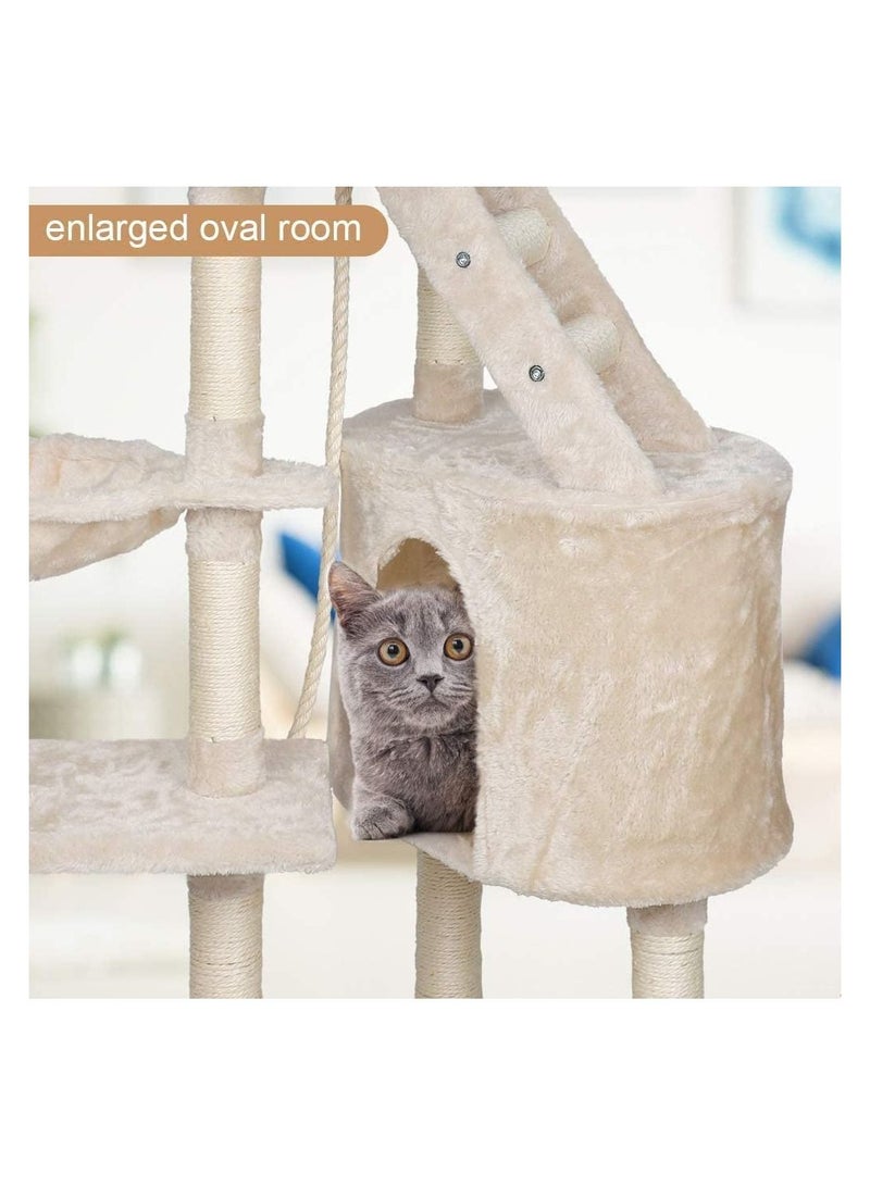 شجرة قطط مع أرجوحة وسلّم متعددة الوظائف للمتعة - Image 3