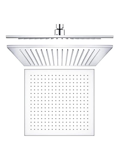 Aquieen Aquieen Stainless Steel Overhead Shower with Rubbit Cleaning System 16x16 Inches Square Design WallMounted Luxury Shower System Chrome Finish Contemporary Bathroom Fixture  - Image 2