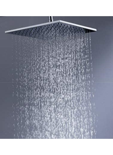 Aquieen Aquieen Stainless Steel Overhead Shower with Rubbit Cleaning System 16x16 Inches Square Design WallMounted Luxury Shower System Chrome Finish Contemporary Bathroom Fixture  - Image 1