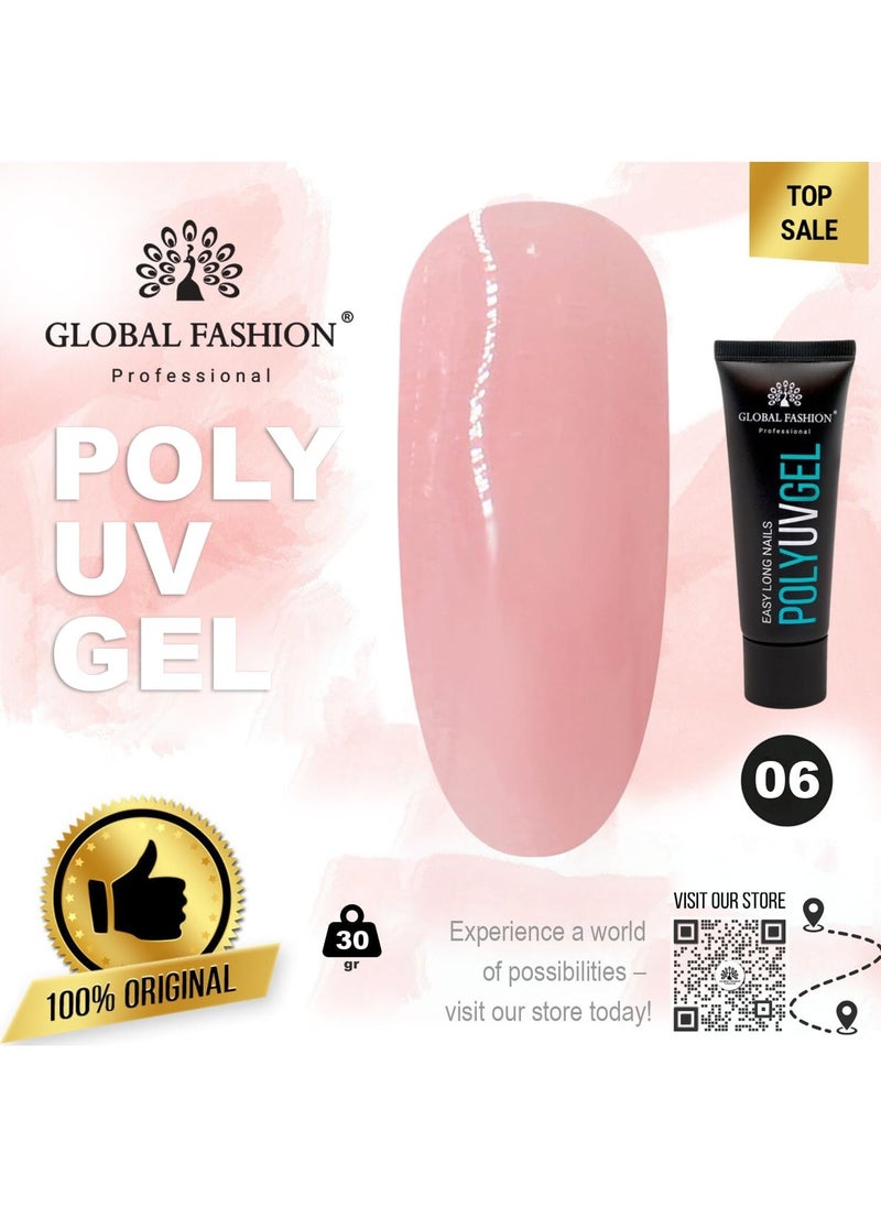 GLOBAL FASHION Global Fashion Poly UV Gel: Long-Lasting, Durable, and Easy-to-Use Nail Enhancements | (06)  - Image 2